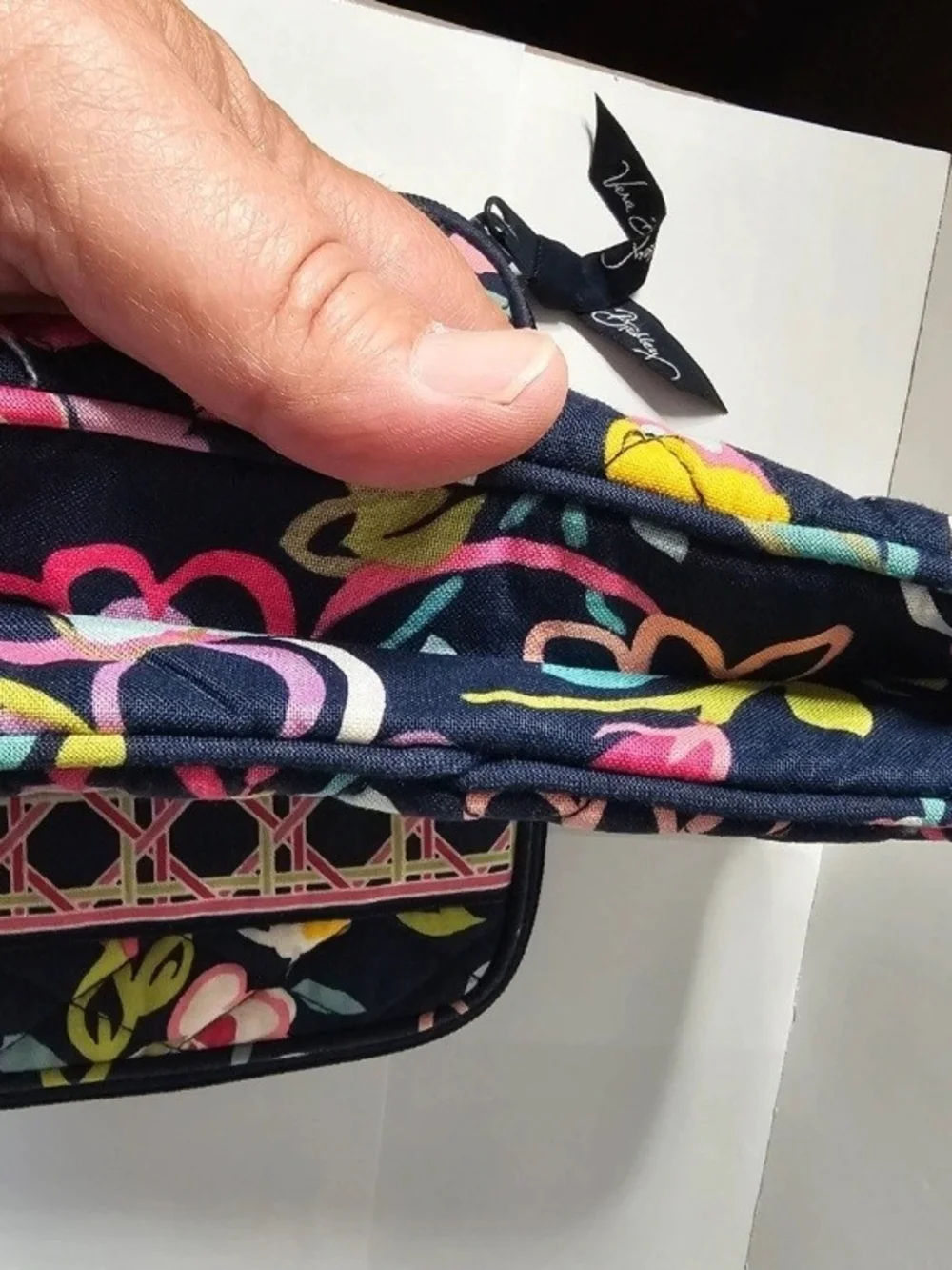 Vera Bradley Navy Floral Quilted Wristlet and Case Set